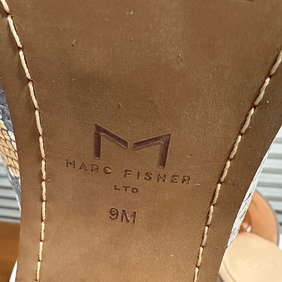 🌸MARC FISHER🌸 Barli 2 Square Toe Orange Crossover High Heel Sandals Size: 9M - Picture 9 of 12